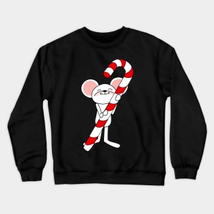 Cute Mouse with Candy Cane Crewneck Sweatshirt